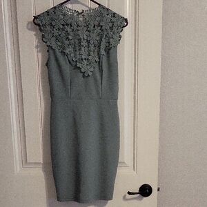 SHEIN Green Lace Midi Dress